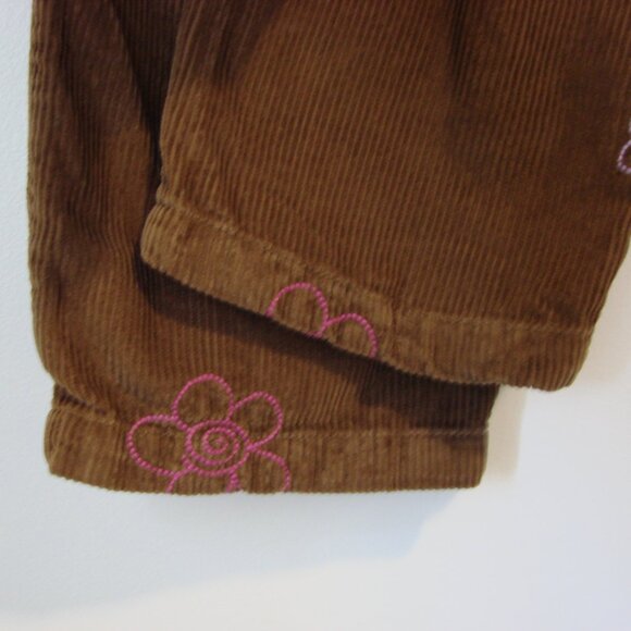 Urban Outfitters Brown Corduroy Beach Pant Floral Embroidered Ankle Crop Small - Picture 14 of 15
